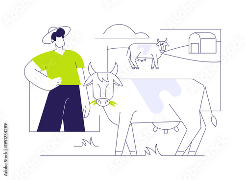 Pastures isolated cartoon vector illustrations.