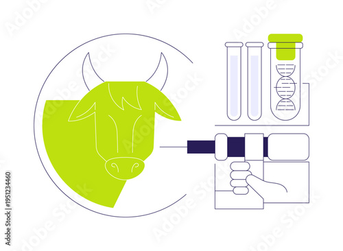 Cattle hormones isolated cartoon vector illustrations.