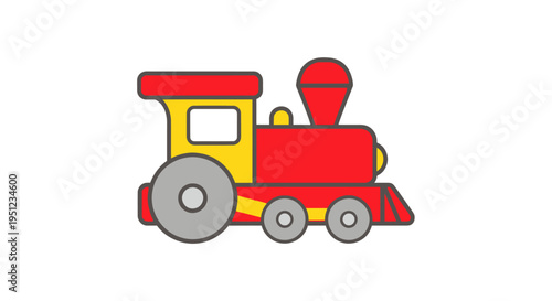 Colorful cartoon train engine toy.