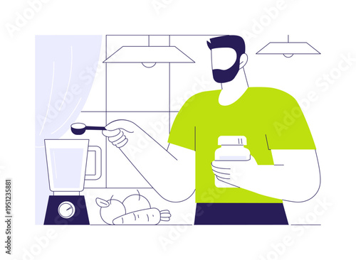 Protein shake isolated cartoon vector illustrations.