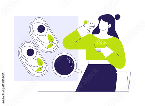 Healthy breakfast isolated cartoon vector illustrations.