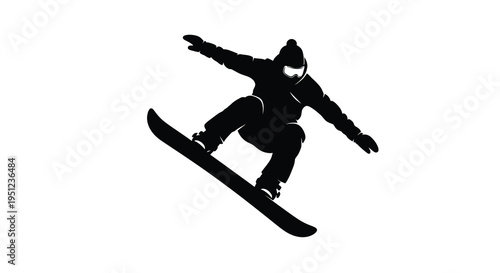 A dynamic silhouette of a snowboarder mid air performing a trick showcasing athleticism and winter sports energy high quality professional