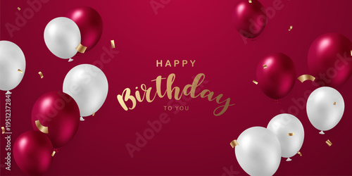 Celebrate your birthday background with beautiful balloon vector illustration.