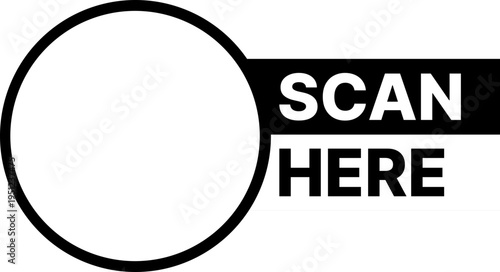 Black scan here frame