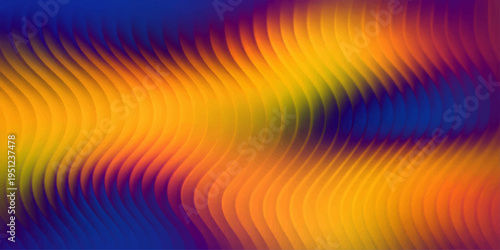 An abstract rainbow background features a bright vector illustration of colorful waves and a spiral motion pattern with vibrant red, yellow, and orange light swirls on an artistic fractal backdrop