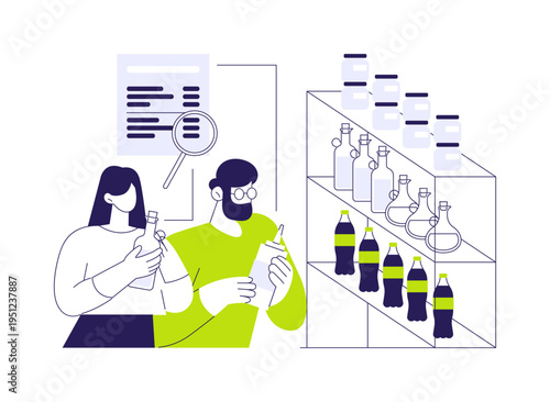 Nutrition facts isolated cartoon vector illustrations.