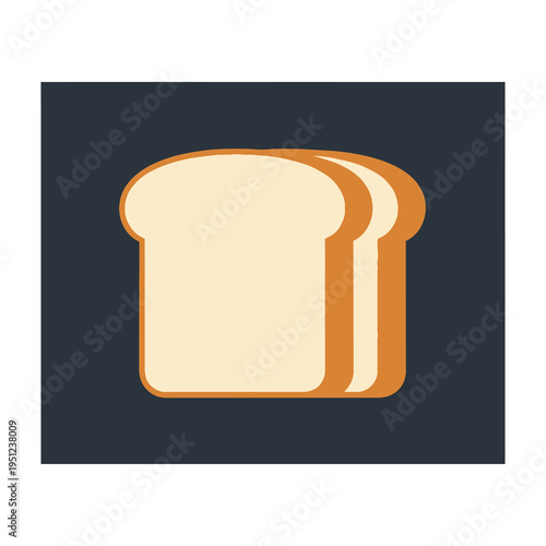 Two bread slices arranged neatly on a dark gray background