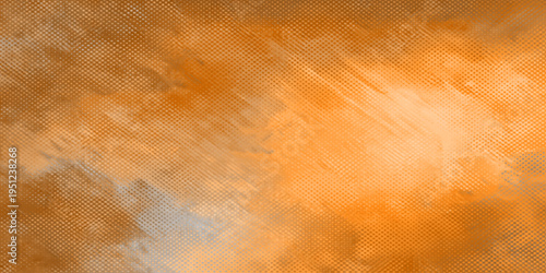 A vintage grunge paper texture background featuring a hot orange and red flame design with smoky clouds and yellow sun light patterns for an artistic wallpaper illustration