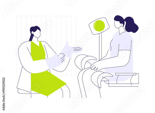 Gynecologist exam abstract concept vector illustration.