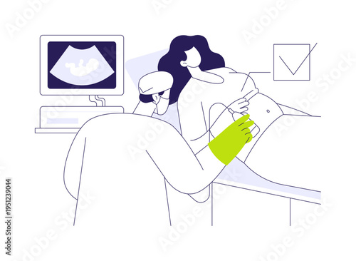 Pelvic ultrasound abstract concept vector illustration.