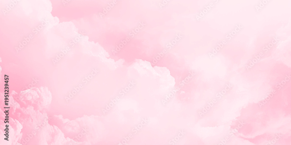 Fototapeta premium Abstract pink watercolor textured background. Pink color sky, Sky cloud flamingo pink hot love sweet colored tone for wedding card background. 