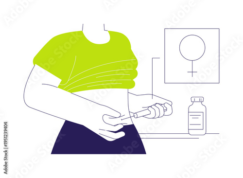 Hormones injection abstract concept vector illustration.