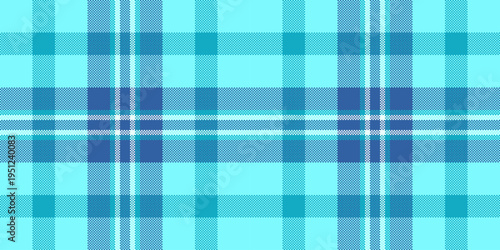 Outside background tartan plaid, father textile seamless fabric. Quality check pattern vector texture in cyan and blue colors.
