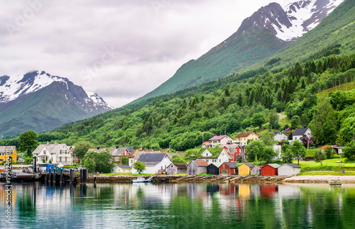 Sailing, Norwegian Sea, Hjorundfjord, Finnmark, Norway, Arctic town, Norwegian fjords