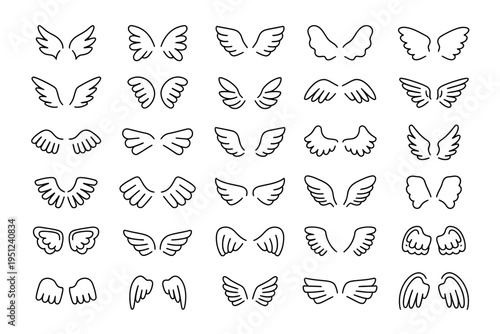 Angel wings realistic hawk feather arrangement soft light celestial theme graceful pattern airy spiritual background artwork