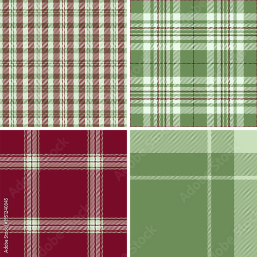 Plaid pack tailored for packaging of mens clothing. Coordinated tartan patterns unify product presentation. Seamless vectors repeat flawlessly.
