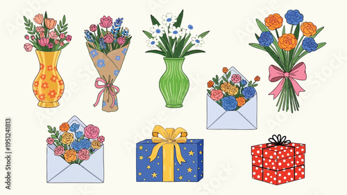 Colorful bouquets and gifts a delightful collection of floral arrangements and presents