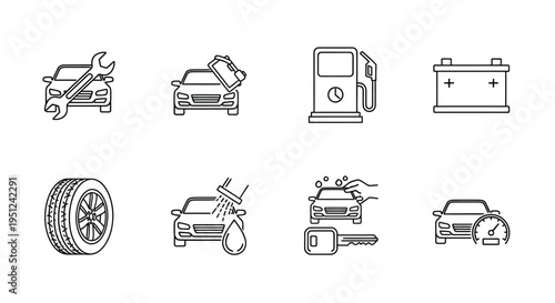 Essential aspects of vehicle maintenance and care illustrated Vector