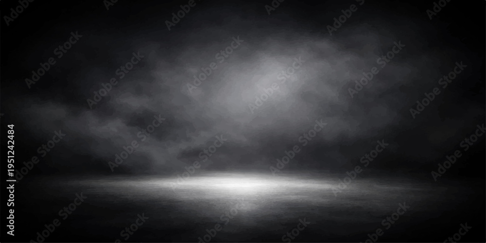 Ταπετσαρία Dramatic dark smoke swirls against a black background like a stormy night clouds