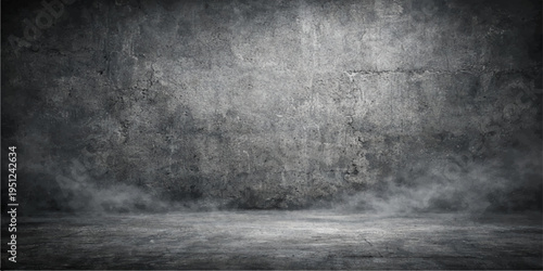 A dark and aged grunge concrete wall texture features a rough gray surface with a dirty vintage pattern, creating an old stone backdrop for a textured blank wallpaper design