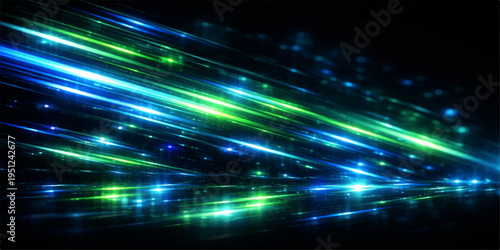 An abstract blue space background features a glowing energy motion design with bright star patterns and a tech wave texture on black for a shining wallpaper animation loop