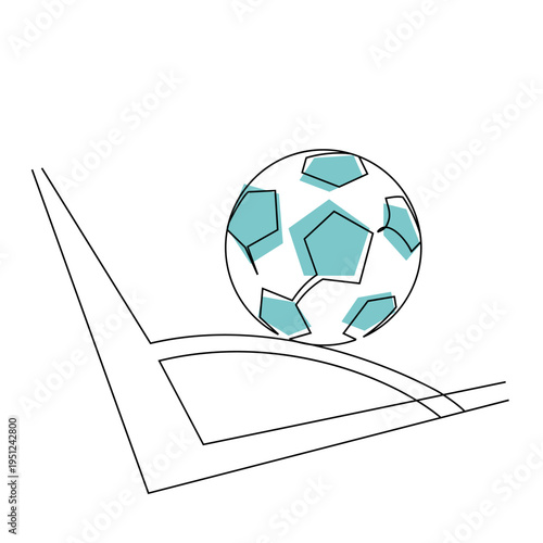 Graphic Soccer Ball Illustration on Corner Kick Arc