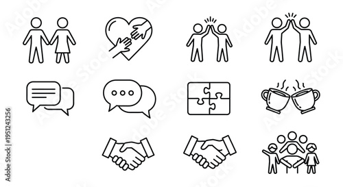 Illustrations of various forms of social and professional connections Vector