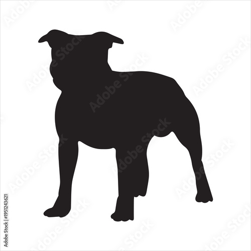 Staffordshire Terrier Dog Silhouette