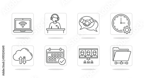 Essential elements of modern remote customer support services Vector