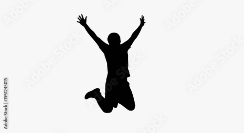 Silhouette of a jumping man.