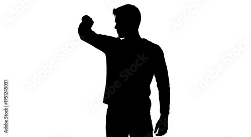 Man in a strong gesture standing.