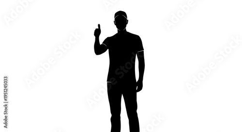 Man Giving Thumbs Up Silhouette.