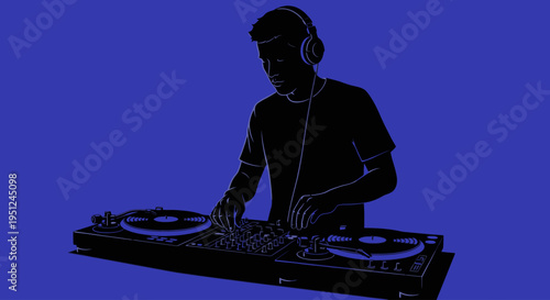 DJ mixing music on console.