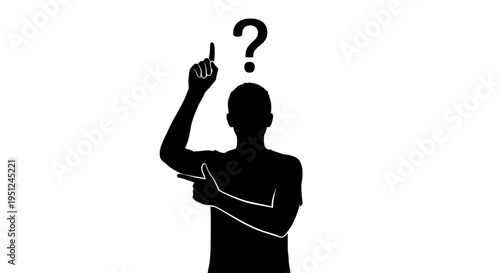 Man with question mark thinking face.