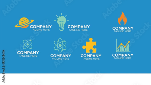 A collection of company logos featuring ideas science and business growth