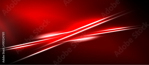 Abstract red background features dynamic light streaks. Vivid color contrasts create modern visual impact. Simple design, bold energy.