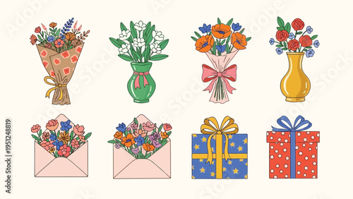 A colorful collection of flower bouquets gifts and floral arrangements