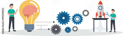 Business Team Brainstorming and Building Creative Ideas