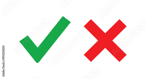 A simple illustration depicts a green checkmark signifying approval alongside a red x indicating rejection or error high quality