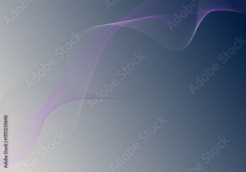 Vector abstract wavy lines, smoothly flowing, dynamic gradient, for the concept of modernity, innovation, technology, digital technology, science, music.