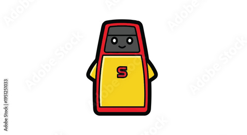 Cartoon fuel pump character mascot illustration isolated