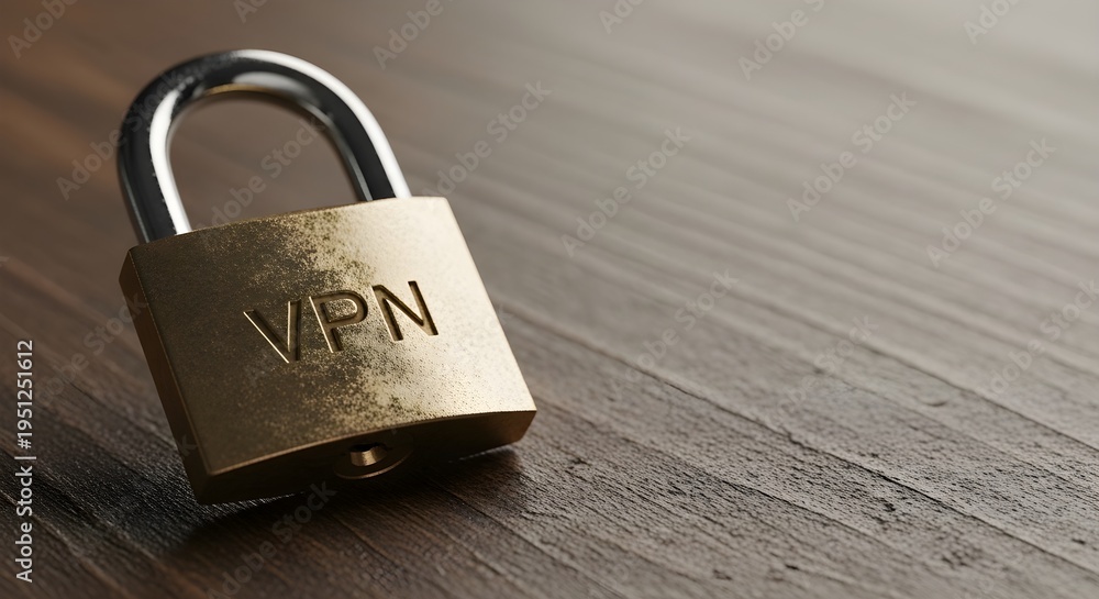 Naklejka premium Secure Your Digital Life With A Virtual Private Network Lock