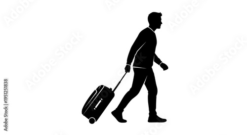 Man walking with a suitcase.