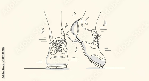 A pair of sneakers running fast with motion lines on a plain beige background conveying speed and movement in a minimalist sketch style