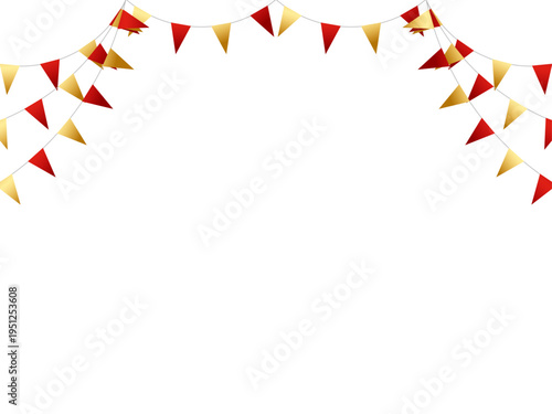 ガーランド三角ひも、曲線、m金10赤F2