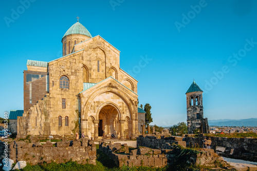 View on the Bagrati Cathedral with the end of the afternoon light, in Kutaisi, Georgia