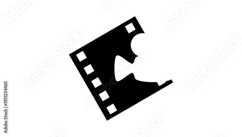 symbol of a film director, black isolated silhouette