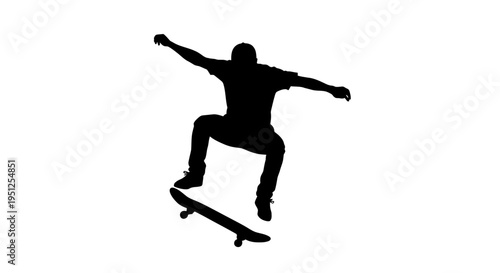 Man doing tricks on skateboard mid air.