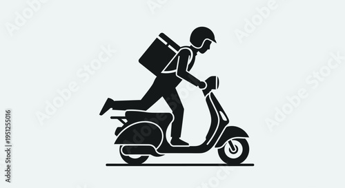 Delivery Man Riding a Scooter Fast.