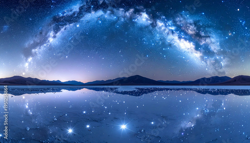 Milky Way Galaxy Over Calm Water